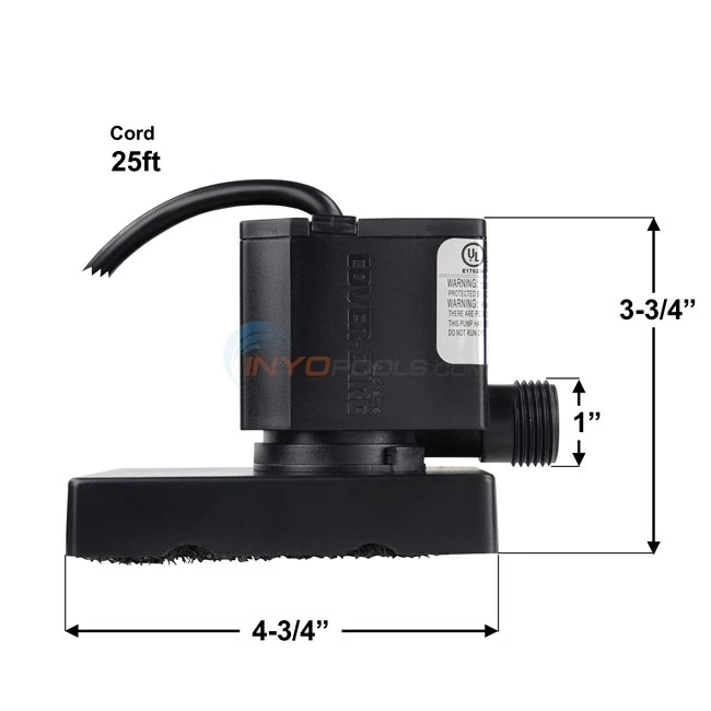 Danner Cover-Care Clog-Resistant Submersible Pool Cover Pump, 300 Gallons Per Hour - Model CC300 - 02540 - Image 4