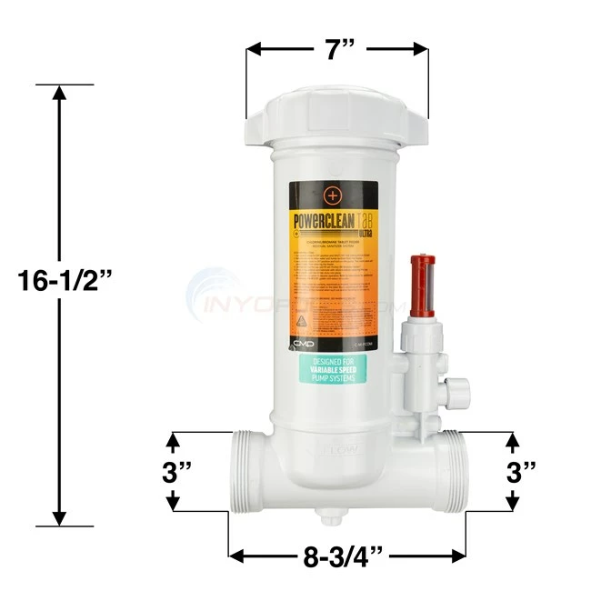 CMP Powerclean Ultra VS In-Line Chlorinator, Tablet Feeder, Clear Glass Lid - 25280-150-000 - Image 6