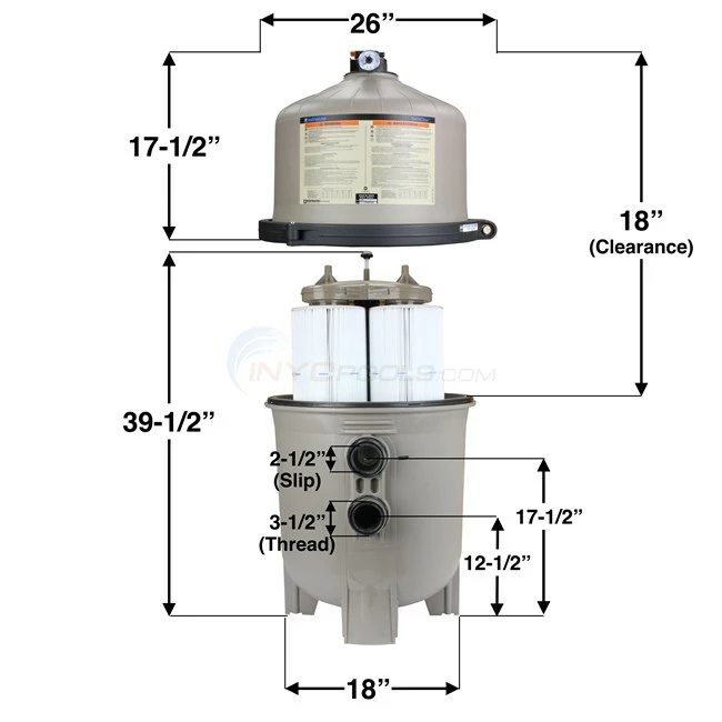 Hayward SwimClear 425 Sq. Ft. Cartridge Pool Filter - W3C4030 - Image 6