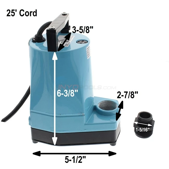 Water Wizard Inground Pool Cover Pump 5-MSP 1200 GPH - 505025 - Image 6