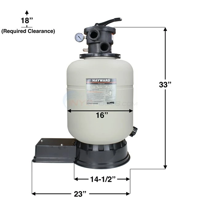 Hayward Pro Series Pool Sand Filter, 16" Tank, Top Mount 1.5" Valve - W3S166T - Image 6