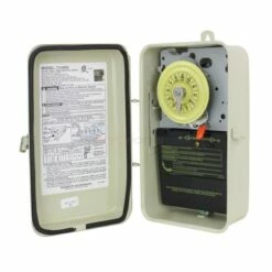 Intermatic T104R3 Time Switch, 24 Hour, 220V, Metal Enclosure, Beige